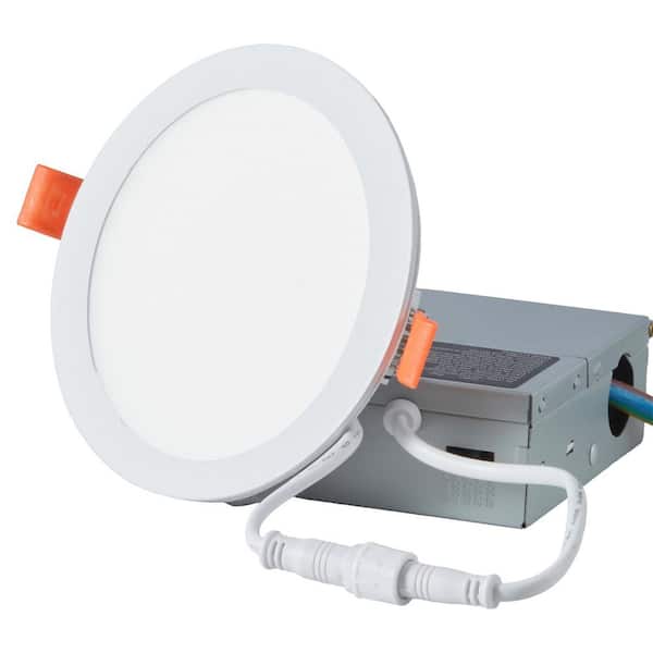 12-Pack 6 in. LLED Recessed Ceiling Light, Canless Wafer 5CCT, Selectable 2700K-5000K, 1100LM, 12W, 120V Indoor Lighting