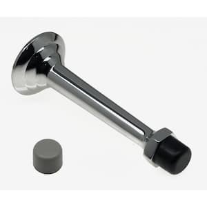 POLISHED CHROME 75mm 3" LONG PROJECTION DOOR STOP 