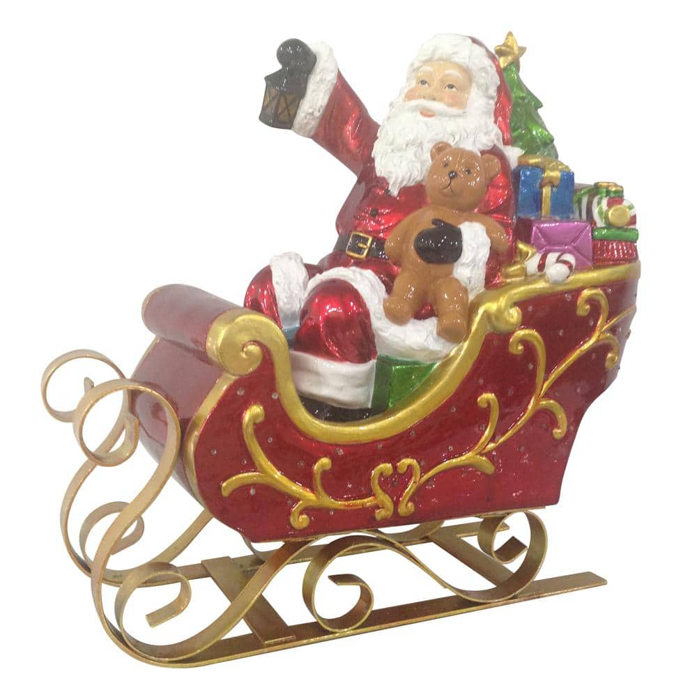 Home Accents Holiday 12 in. H Fiber Optic Santa with LED Light MX4176 ...