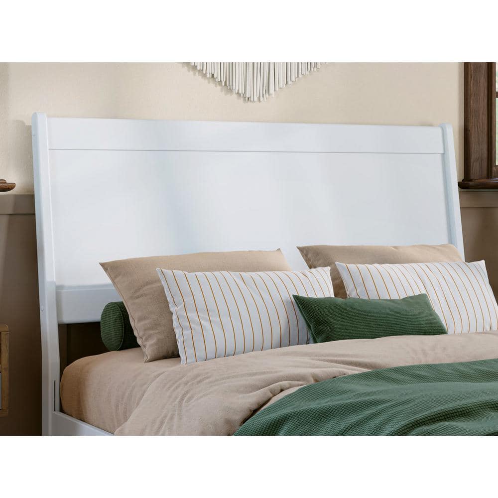 Casanova White Full Wood Platform Bed with Storage Drawers
