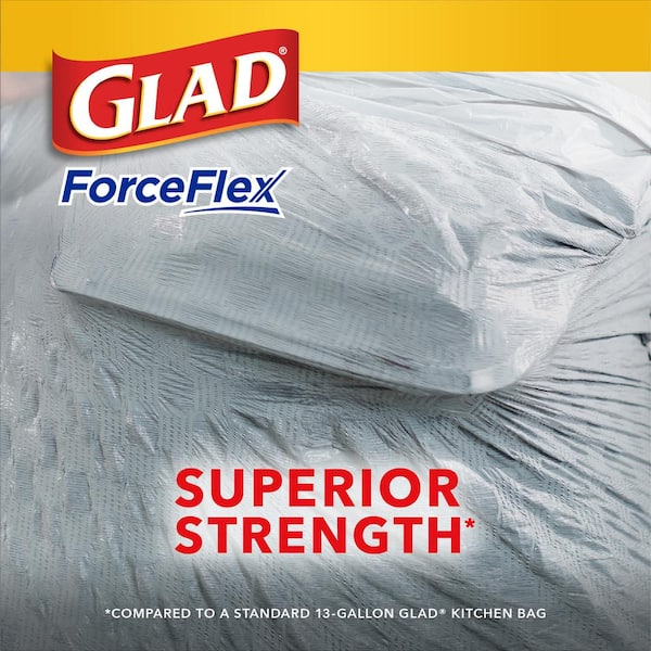 Glad ForceFlex 13 Gal. Tall Kitchen Drawstring Fresh Clean Scent with  Febreze Freshness Trash Bags (110-Count) 1258722437 - The Home Depot