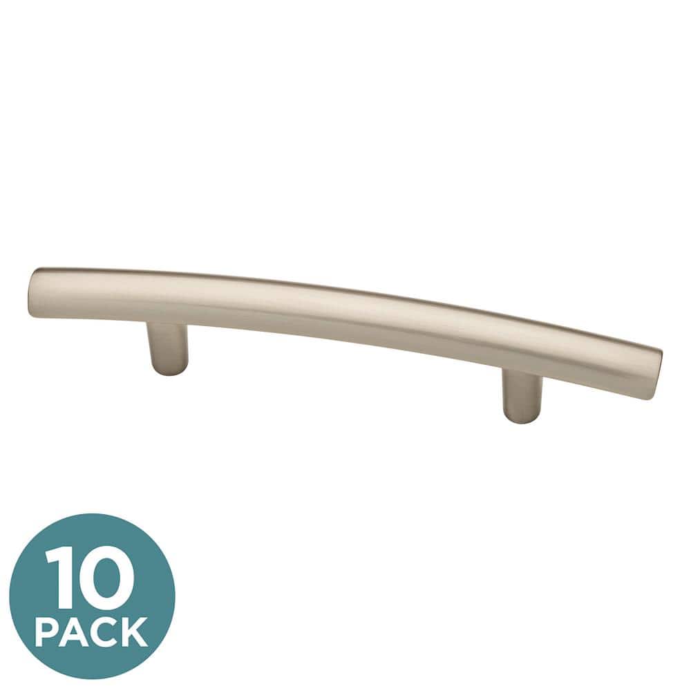 10-Pack Arched 3 in. (76 mm) Modern Satin Nickel Cabinet Drawer Bar Pulls price history on PriceWatchPro