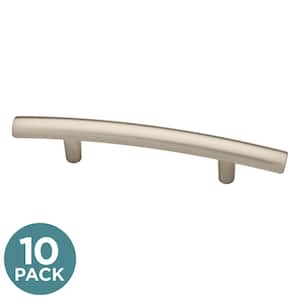 Arched 3 in. (76 mm) Modern Satin Nickel Cabinet Drawer Bar Pulls (10-Pack)