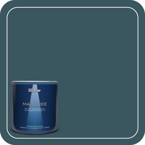 BEHR MARQUEE 1 qt. #520F-7 Kingfisher Satin Enamel Interior Paint & Primer