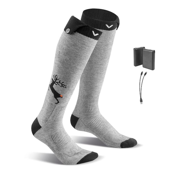 6000mAh Battery Heated Socks, Rechargeable, 4-Heating Levels, Electric Foot Warmer with APP Control for Men/Women