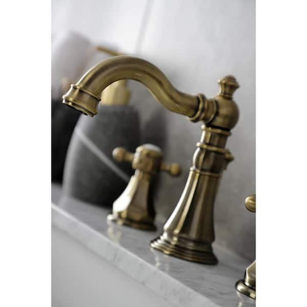 Metropolitan 8 in. Widespread 2-Handle Bathroom Faucet in Vintage Brass