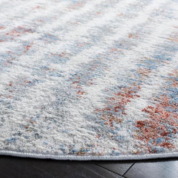 6'7 x 6'7 Round Grey Rust Safavieh Amelia Collection ALA456F Abstract Stripe Distressed Non-Shedding Stain Resistant Living Room Bedroom Area Rug 6'7 x 6'7 Round Grey Rust Safavieh Amelia Collection ALA456F Abstract Stripe Distressed Non-Shedding Stain Resistant Living Room Bedroom Area Rug