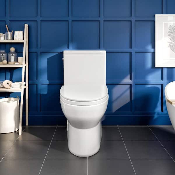 Zion 1-Piece 1.28 GPF Siphon Jet Elongated Toilet in White