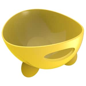 16 oz. Modero' Dishwasher Safe Modern Tilted Dog Bowl in Yellow