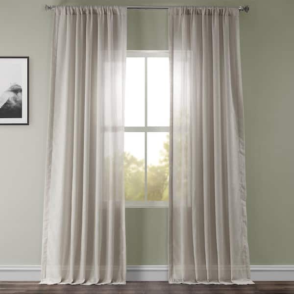Exclusive Fabrics & Furnishings Tumbleweed Solid Rod Pocket Sheer Curtain - 50 in. W x 108 in. L (1 Panel)