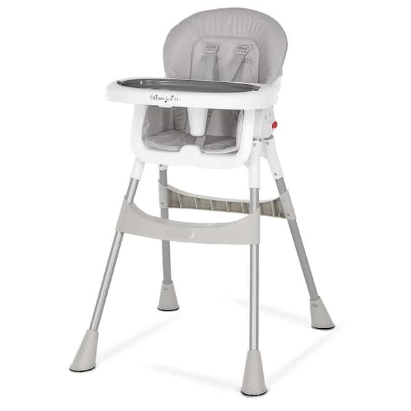 Dream On Me Portable Gray 2-In-1 Table Talk High Chair