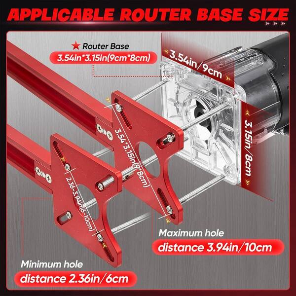 Saker 4 in. 1-Router Milling Groove Bracket, Cabinet Hardware Jig