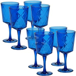 8-Piece 13 oz. Cobalt Blue Acrylic Goblet Glass