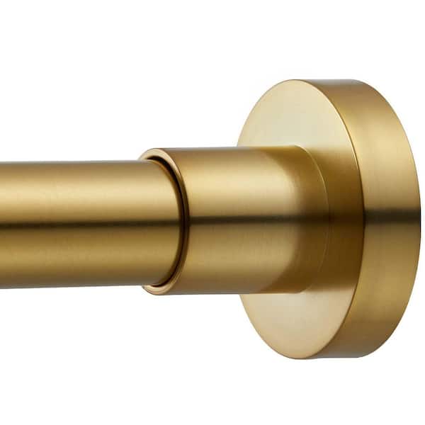 43 in. to 73 in. Adjustable Metal Steel Tension Shower Curtain Rod, Non-Slip Spring Tension Shower Rod in Gold