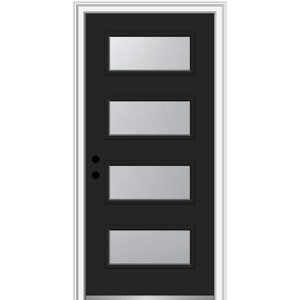 32 in. x 80 in. Celeste Right-Hand Inswing 4-Lite Frosted Glass Painted Steel Prehung Front Door on 4-9/16 in. Frame price history on PriceWatchPro