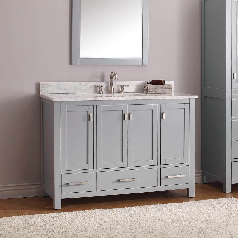 Chilled Gray 48" Stone Top Single Sink Vanity