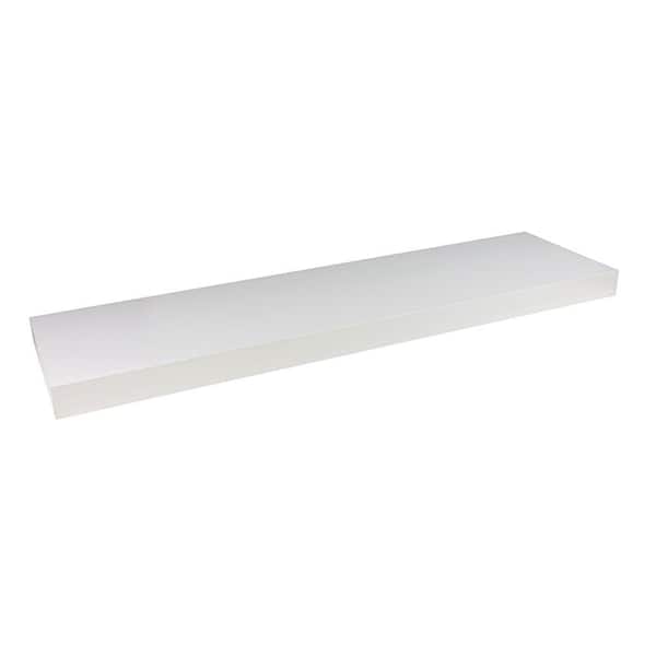 Wallscapes 10 in. x 1-3/4 in. White Wood Veneer Straight Floating Shelf Kit (Price Varies By Length)