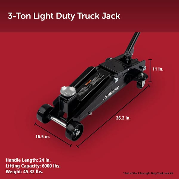 Husky 3-Ton Light Duty Truck Jack and Jack Stand Pair HD00127-ZDT