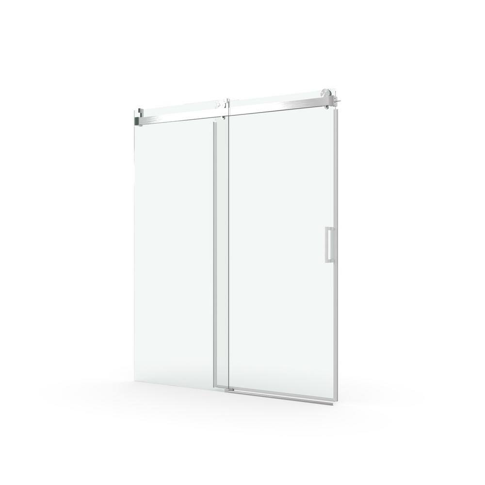 72 in. W x 76 in. H Soft-Close Alcove Frame Shower Door with Tempered Glass