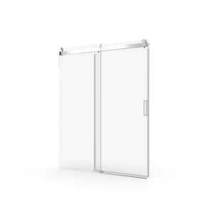 72 in. W x 76 in. H Soft-Close Alcove Frame Shower Door with Tempered Glass