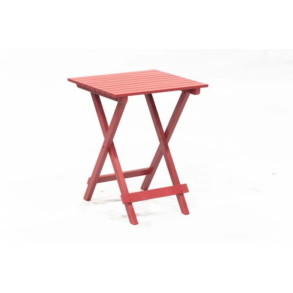Unbranded Red Wood Folding Outdoor Side Table