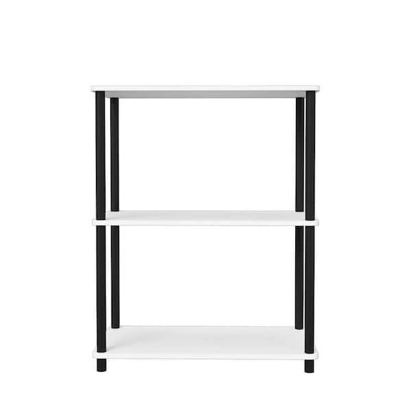 3 Tiers Wood Household Shelving Unit in White (23.54 in. W x 29.72 in. H x 11.73 in. D)
