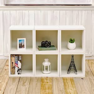 25.6 in. H x 40.2 in. W x 11.2 in. D White Recycled Materials 6-Cube Organizer