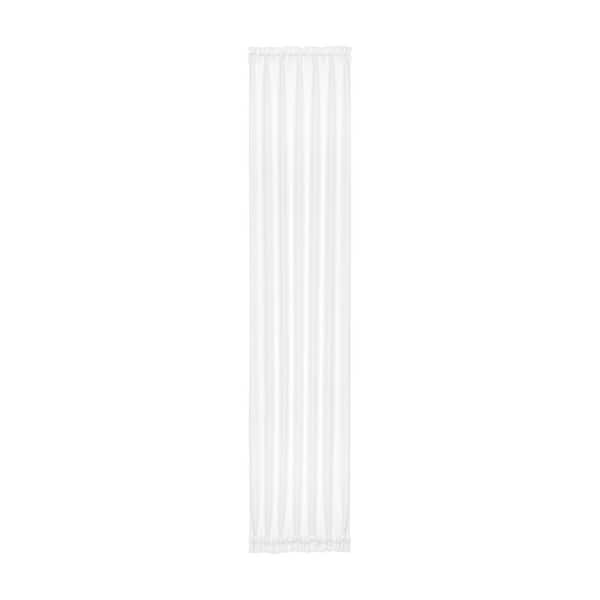 ACHIM Darcy 25 in. W x 72 in. L Solid Polyester Rod Pocket Light Filtering Door Panel Curtain in White with Tieback