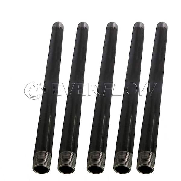 The Plumber's Choice 1-1/2 in. x 18 in. Black Steel Pipe (5-Pack)