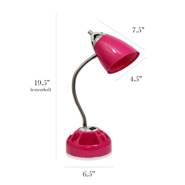 DLSS Pink LED Metal Table Lamp Kids Room Decoration