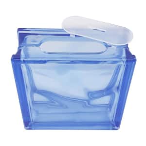 7.5 in. x 7.5 in. x 3.125 in. Blue Wave Pattern Glass Block for Arts and Crafts (5-Pack)