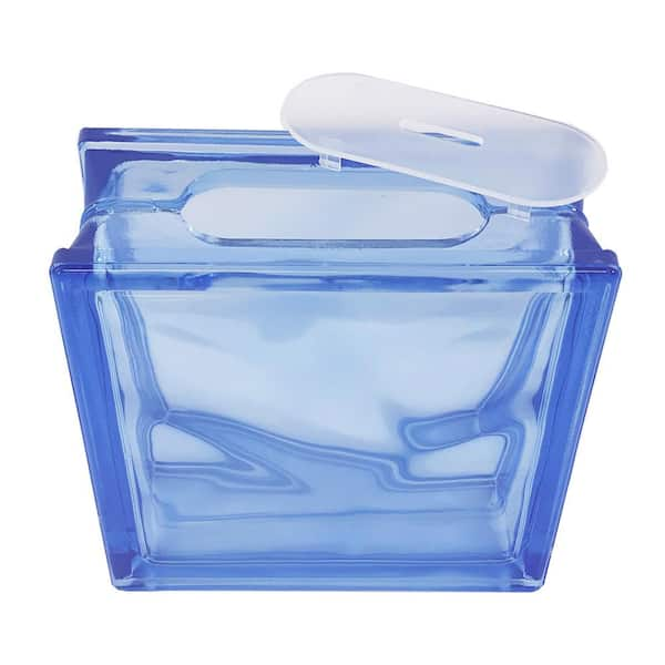 7.5 in. x 7.5 in. x 3.125 in. Blue Wave Pattern Glass Block for Arts and  Crafts (5-Pack)