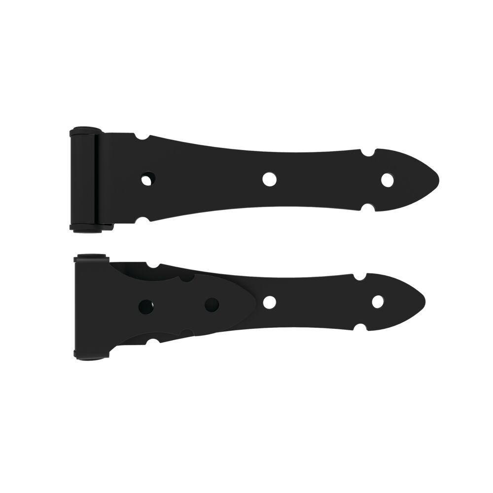 Black Powder Coated Steel Half Strap Hinge for Wood Gates