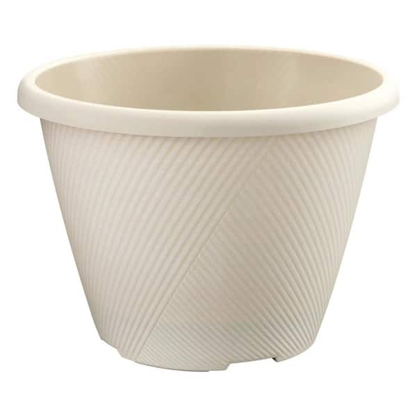 16 in. Eleanora Cream Plastic Self-Watering Planter (16 in. D x 11.4 in. H)