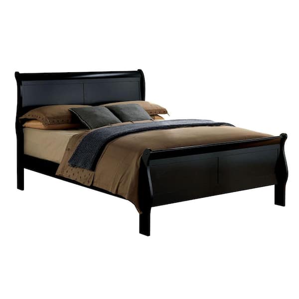 Louis Philippe III Black Queen Bed