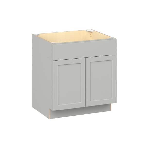 Emerson Whisper Gray ADA Removable Front Sink Base Ready to Assemble Kitchen Cabinet (30 in. W x 32.5 in. H x 24 in. D)