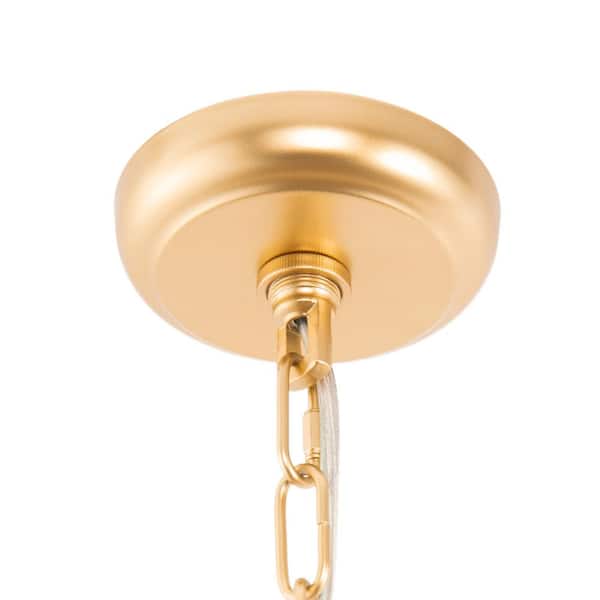 Briignite 70.0 in. Farmhouse 12-Light Boho Gold Drum Chandelier