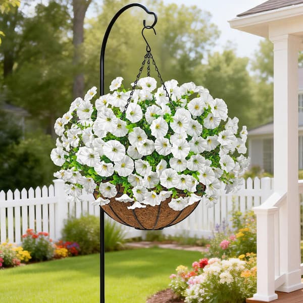 HALLELUJAH 2-2 Pettpants オフホワイト 38 23.6 in. White Indoor/Outdoor Hanging Artificial Petunia Flowers