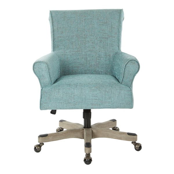 OSP Home Furnishings Megan Turquoise Fabric Office Chair with Grey Wash  Wood MEGSA-MC5 - The Home Depot