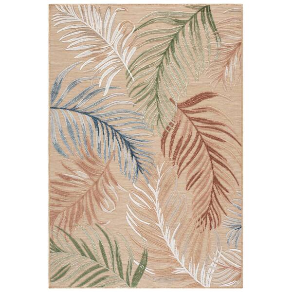 Cabana 5 x 8 Beige/Multi Leaf Area Rug