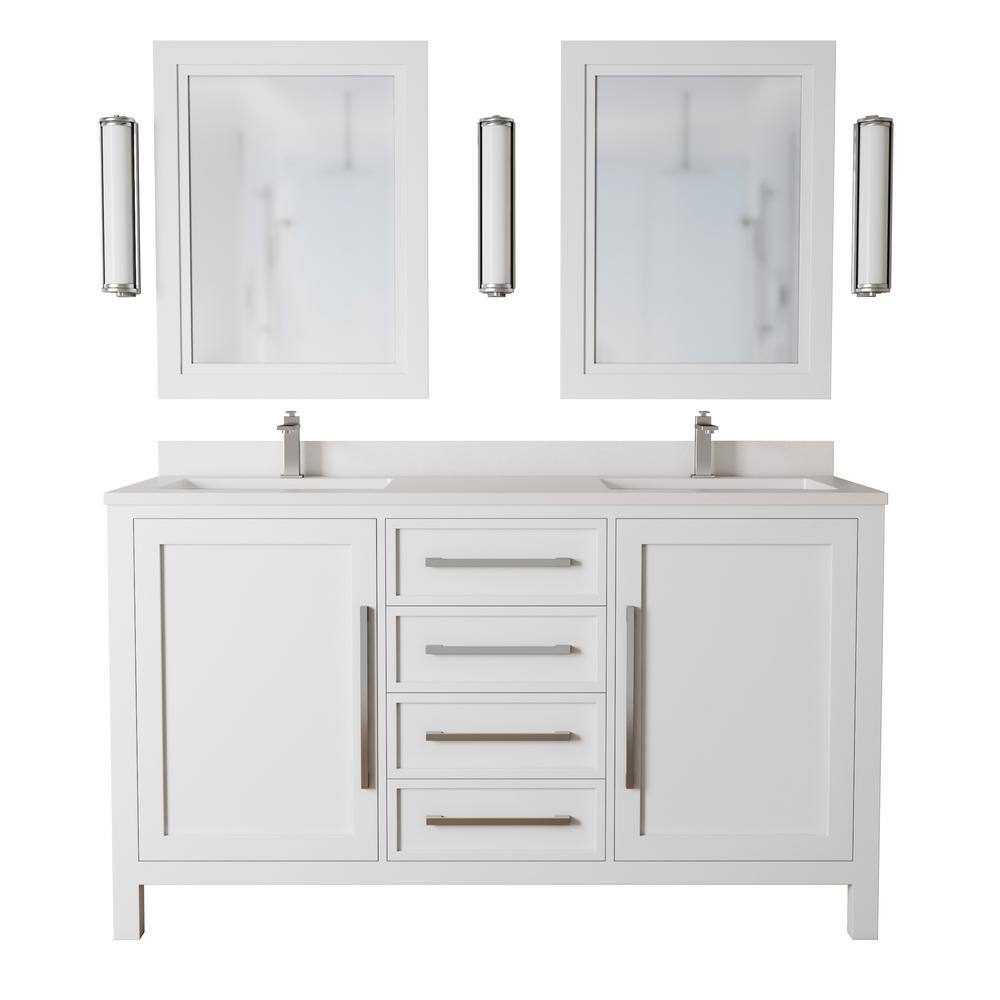 Urban Woodcraft Almeria 63 in. x 22 in. x 36 in. White Wood Double