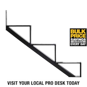 3-Steps Steel Stair Stringer black 7-1/2 in. x 10-1/4 in. (Includes 1 Stair Stringer)