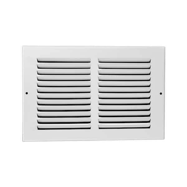 10 x 8 White Flat Return Air Steel Grille