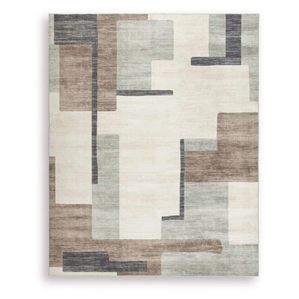 Signature DESIGN BY ASHLEY Larkport 8 ft. x 10 ft. Beige/Brown Abstract ...