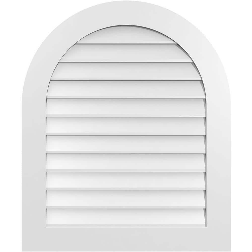 30 in. x 36 in. Round Top White PVC Paintable Gable Louver Vent Non-Functional price history on PriceWatchPro