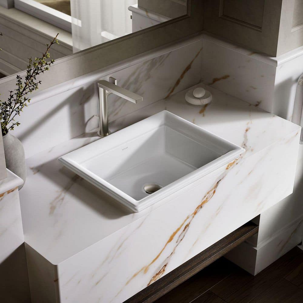KOHLER Artifacts 21 in. x 20.88 in. Drop-In Bathroom Sink in White