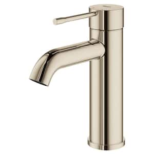 Essence S-Size Single Hole Single-Handle Bathroom Faucet with Adjustable Flow Control in Polished Nickel