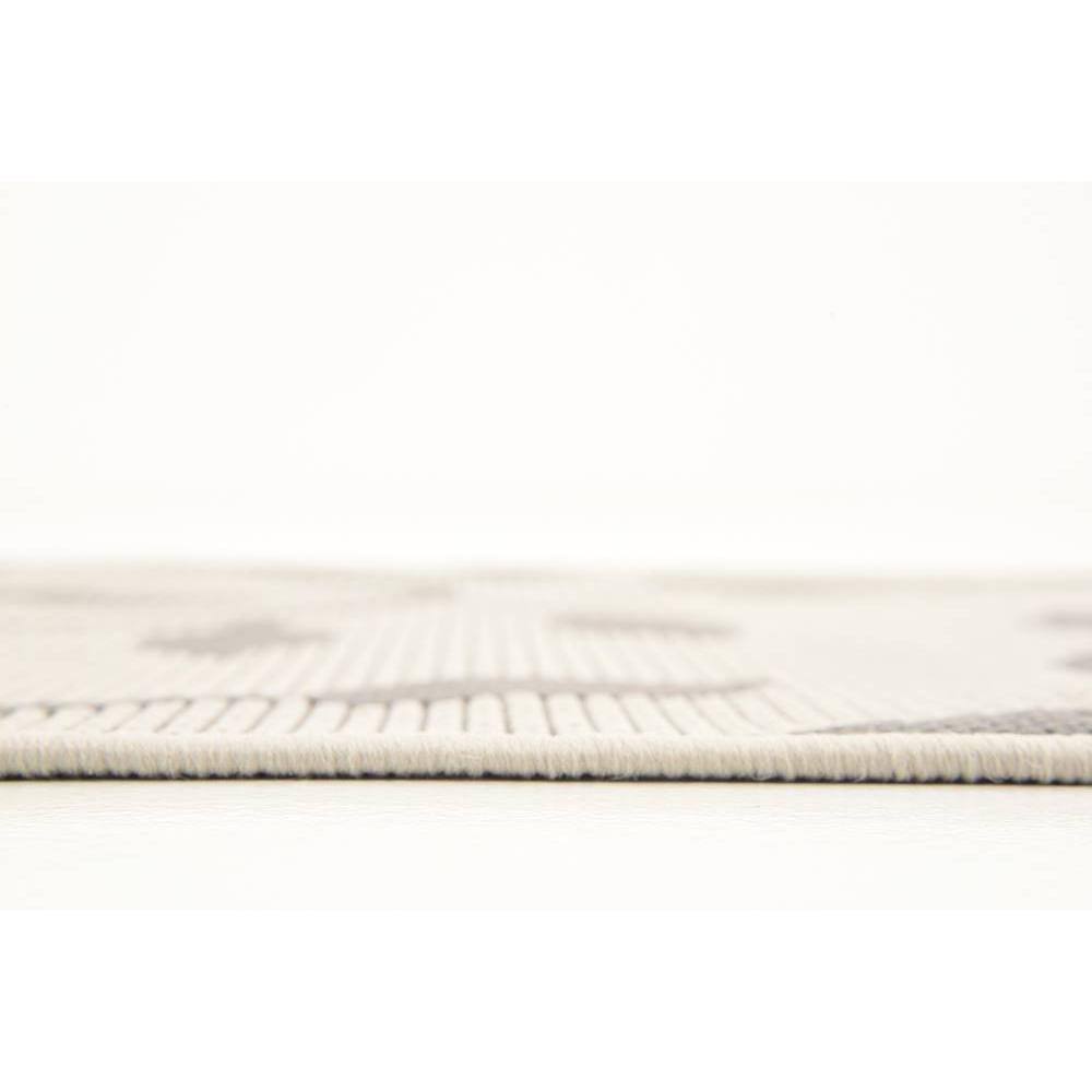 Gray Rectangular Synthetic Outdoor Washable Area Rug 2'x3'