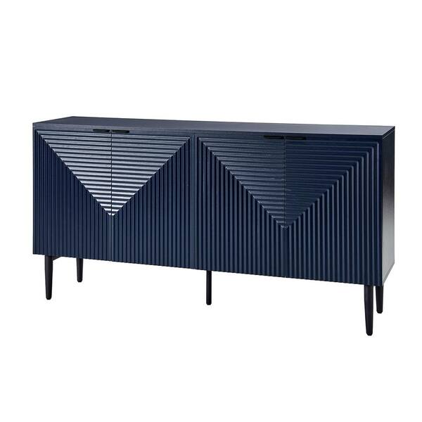 JAYDEN CREATION Kordt Navy Modern 63 in. W 4-Door Wood Sideboard
