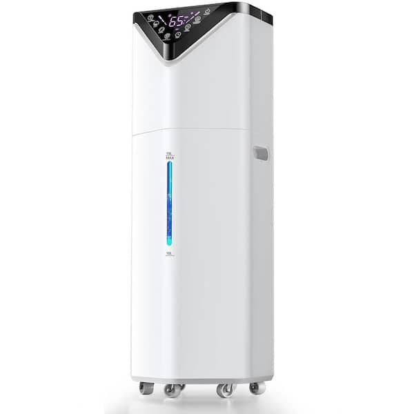 Lukyamzn 5 gal. Large Smart Humidifiers for Bedroom 2800 sq. ft. with 3-Mist Mode and Auto 180° Mist Tube for Home in White